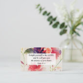 詩篇37:4主のフローラで自分自身を喜ばせる 名刺 (スタンド正面)