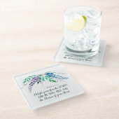 詩篇37:4主の中で自分自身を喜ばせ、フローラ ガラスコースター (アングル)