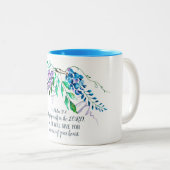 詩篇37:4主の中で自分自身を喜ばせ、フローラ ツートーンマグカップ (正面右)