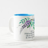 詩篇37:4主の中で自分自身を喜ばせ、フローラ ツートーンマグカップ (正面左)