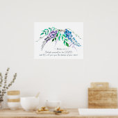 詩篇37:4主の中で自分自身を喜ばせ、フローラ ポスター (キッチン)