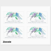 詩篇37:4主の中で自分自身を喜ばせ、フローラ 長方形シール (シート)