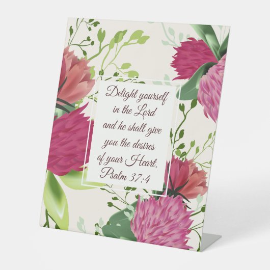 詩篇37:4主の花を楽しむ 台座サイン (正面)