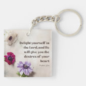 詩篇37:4主への喜び、聖書の節 キーホルダー (裏面)