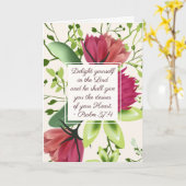 詩篇37:4主クローバーで自分自身を喜ばせる カード (黄色い花)