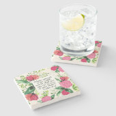 詩篇37:4主クローバーで自分自身を喜ばせる ストーンコースター (横)