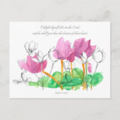 詩篇37:4聖なる書物、 経典は主に自分を喜ばせる ポストカード (正面)