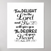 詩篇37 4聖書の聖句を喜ぶ ポスター (正面)