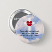 詩篇37:4青い空の主を喜ぶ 缶バッジ (正面&裏面)