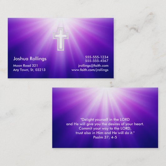 詩篇37; 4-5 – クリスチャン 名刺 (正面/裏面)