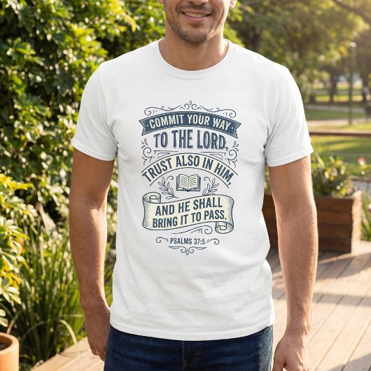 詩篇37:5 クリスチャンのインスピレーション Tシャツ
