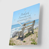 詩篇37:7まだ主の前にいなさい。 スクエア壁時計 (傾斜)