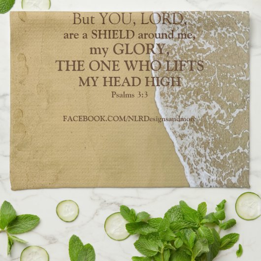 詩篇3:3私の盾 キッチンタオル (折り畳み)