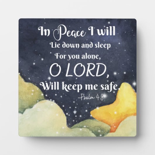 詩篇4章8節 フォトプラーク (正面)