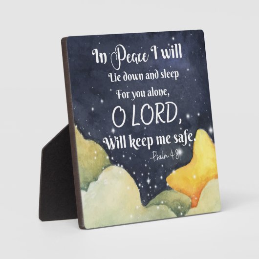 詩篇4章8節 フォトプラーク (正面)