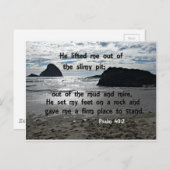 詩篇40:2彼はぬるぬるぬるした穴から私を引き上げた ポストカード (正面/裏面)