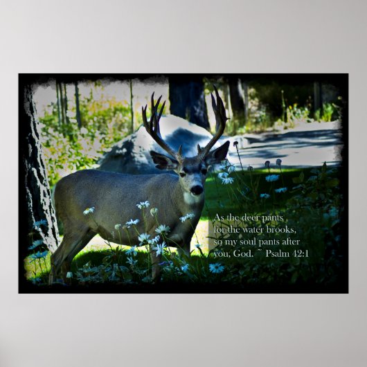 詩篇42:1と鹿縁ど黒 ポスター (正面)
