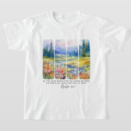 詩篇42:1鹿の自然筆 Tシャツ