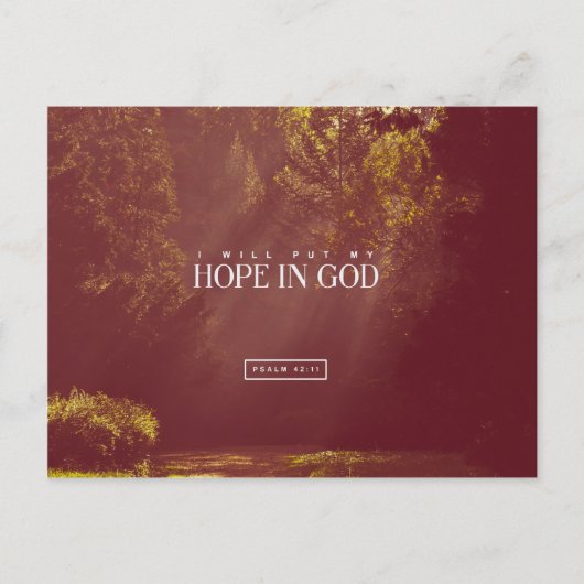 詩篇42:11 – 私は私の希望を神に入れた ポストカード (正面)