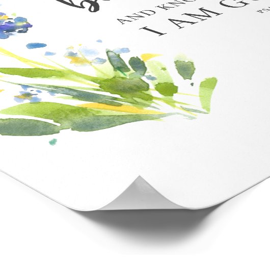 詩篇46節のフローラ聖句を知っている ポスター (角)