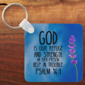 詩篇46:1キリスト教聖書聖句アート キーホルダー (正面)