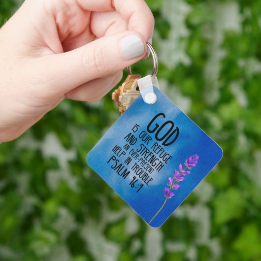 詩篇46:1キリスト教聖書聖句アート キーホルダー (手)