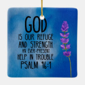詩篇46:1キリスト教聖書聖句アート セラミックオーナメント (裏面)