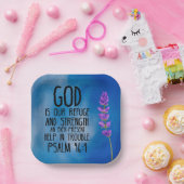 詩篇46:1キリスト教聖書聖句アート ペーパープレート (パーティー)