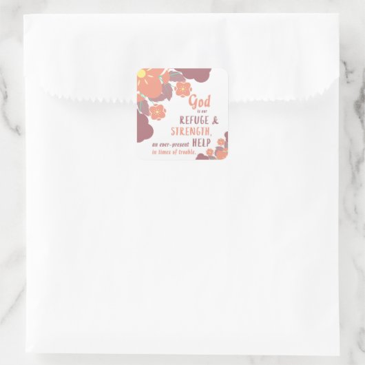 詩篇46:1神は我々の皈依と力である。.... スクエアシール (バッグ)