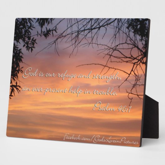 詩篇46:1神は我々の皈依と力である… フォトプラーク (側面)
