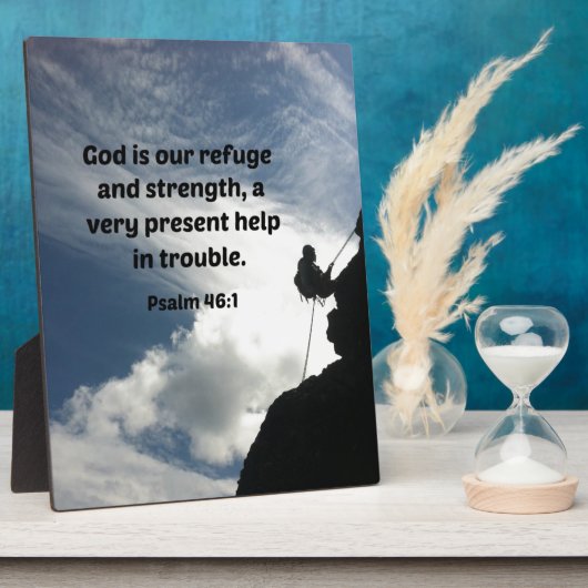 詩篇46:1神は我々の皈依と力である… フォトプラーク (側面)