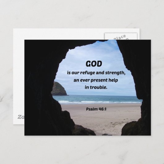 詩篇46:1神は我々の皈依と力である… ポストカード (正面/裏面)