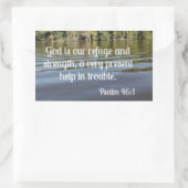 詩篇46:1神は我々の皈依と力である 長方形シール (バッグ)