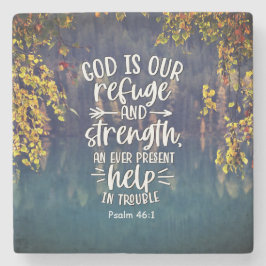 詩篇46:1神は私たちの皈依と力である ストーンコースター
