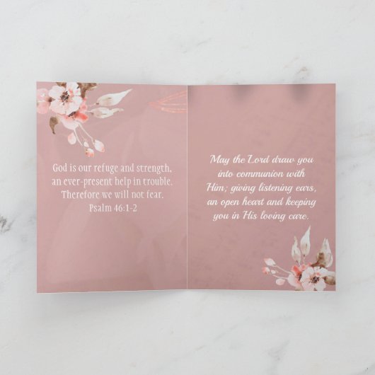 詩篇46:1神は私たちの皈依と力の聖書である カード (内部)