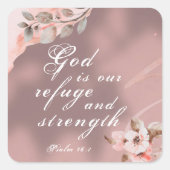 詩篇46:1神は私たちの皈依と力の聖書である スクエアシール (正面)