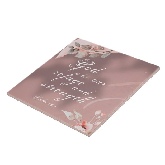 詩篇46:1神は私たちの皈依と力の聖書である タイル (側面)