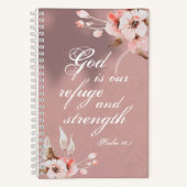 詩篇46:1神は私たちの皈依と力の聖書である ノートブック (正面)
