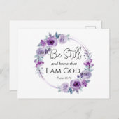 詩篇46:10まだ知っているバイブル紫のフローラ ポストカード (正面/裏面)