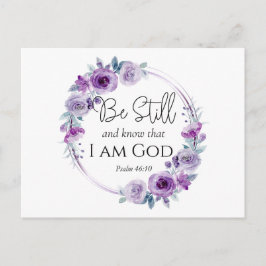 詩篇46:10まだ知っているバイブル紫のフローラ ポストカード