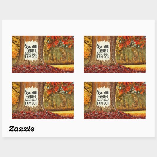 詩篇46:10まだ私は神の秋であることを知っている 長方形シール (シート)