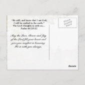 詩篇46:10まだ私は神ポストカードであることを知っている ポストカード (裏面)