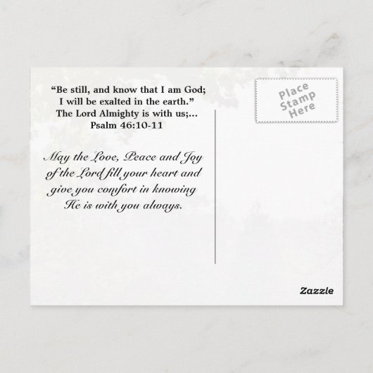 詩篇46:10まだ私は神ポストカードであることを知っている ポストカード (裏面)