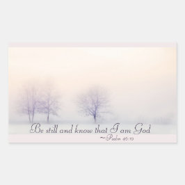 詩篇46:10まだ私を神と知っている、聖なる書物、 経典 長方形シール