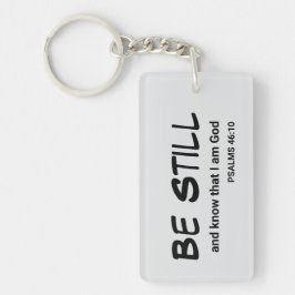 詩篇46:10まだ聖書の聖句を知りなさい キーホルダー