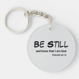 詩篇46:10まだ聖書の聖句を知りなさい キーホルダー