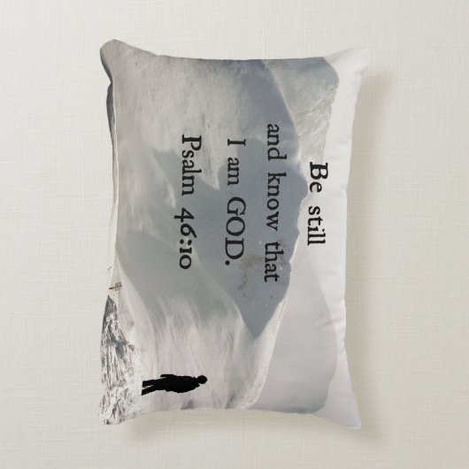 詩篇46:10わたしがまだ神であることを知りなさい。 アクセントクッション (裏面(縦))