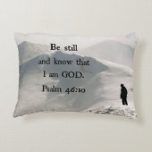 詩篇46:10わたしがまだ神であることを知りなさい。 アクセントクッション (裏面)