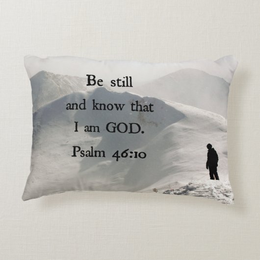 詩篇46:10わたしがまだ神であることを知りなさい。 アクセントクッション (裏面)