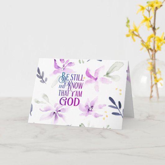 詩篇46:10わたしがまだ神であることを知りなさい カード (黄色い花)